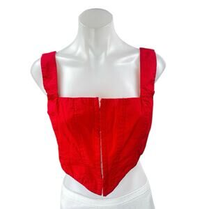 Princess Polly Red Sleeveless Corset Bustier Cami Camisole Tank Crop Top Size 6